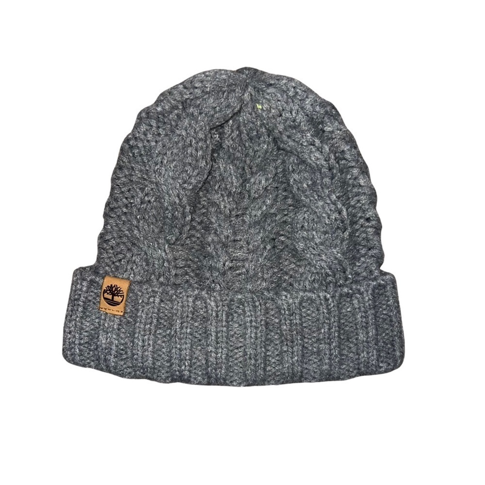 Timberland Kids Gray Cable Knit Beanie Hat Size 4-7